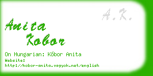 anita kobor business card