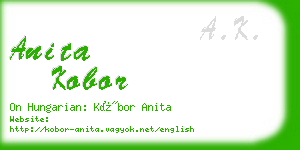 anita kobor business card
